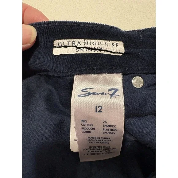 Seven 7 Women's Cordorouy Ultra High Rise Skinny Pants Sz 12 Stretch, Lot of 2 - Picture 7 of 14